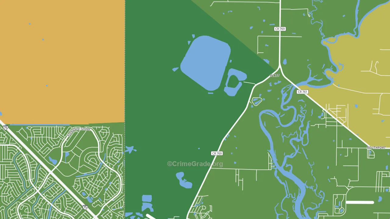Platt, FL Map of Burglary Rates