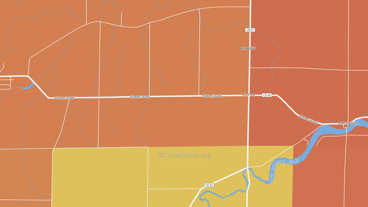 Platten, NY Map of Burglary Rates