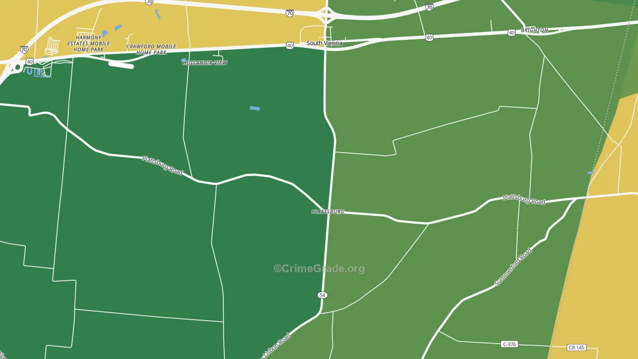 Plattsburg, OH Map of Burglary Rates