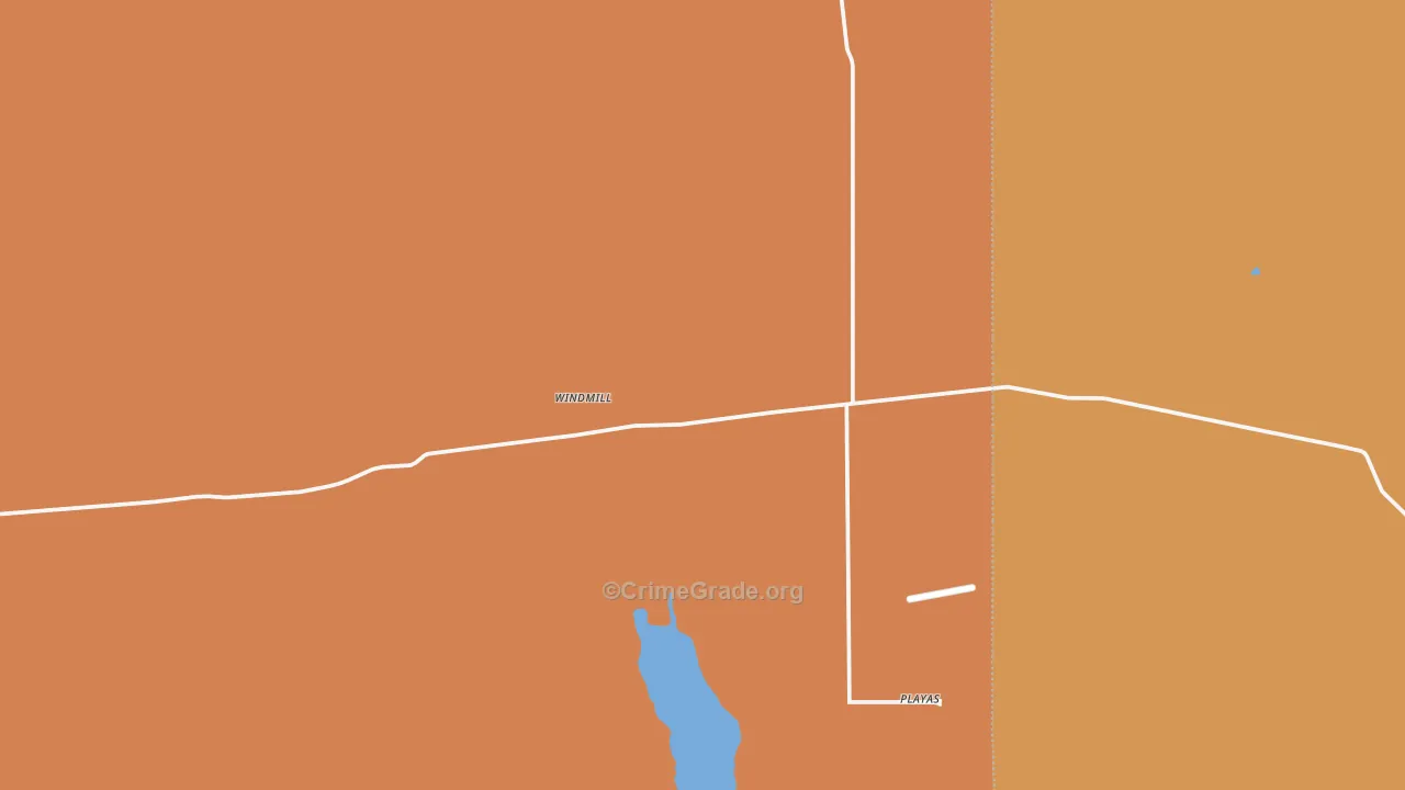 Playas, NM Map of Burglary Rates