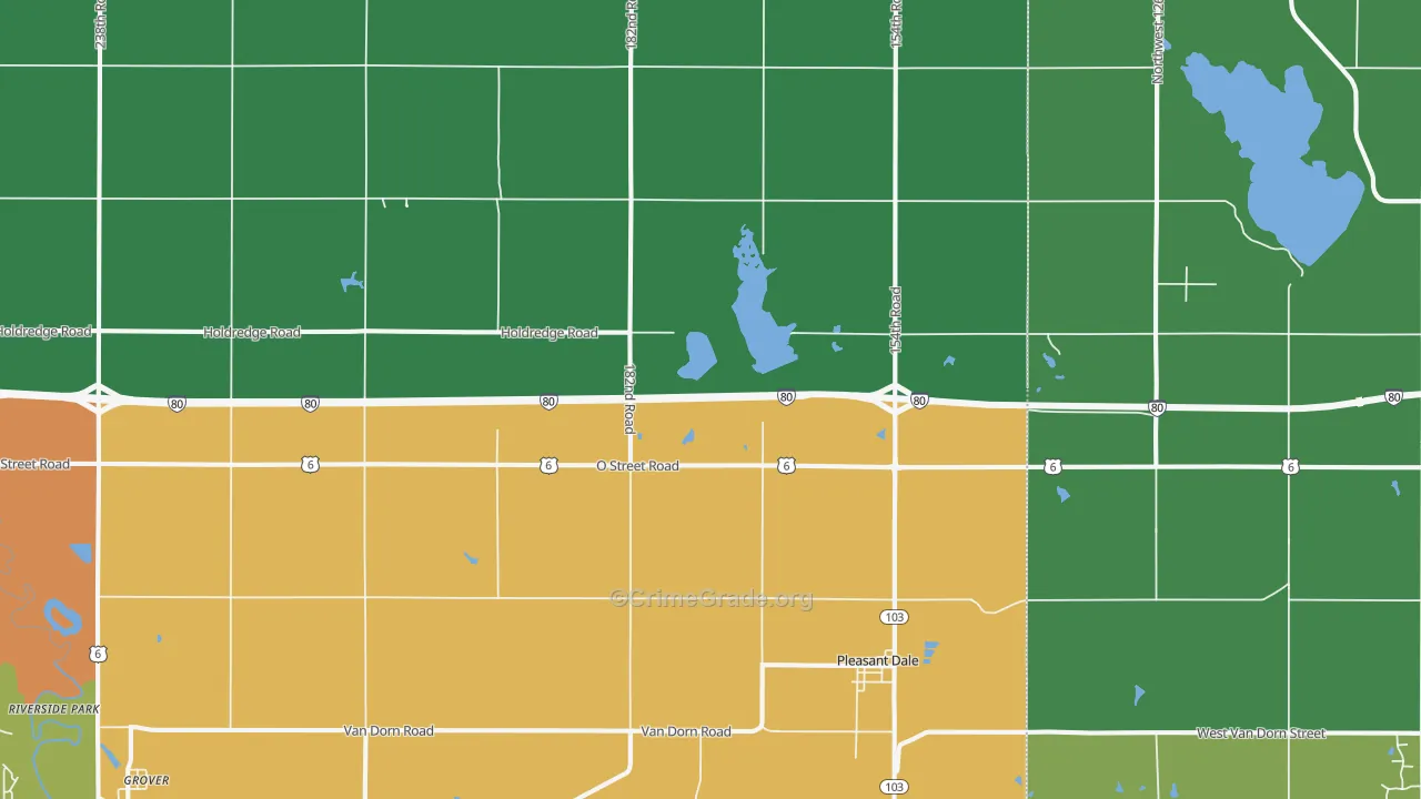 Pleasant Dale, NE Map of Burglary Rates