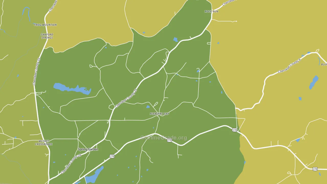 Pleasant Gap, AL Map of Burglary Rates