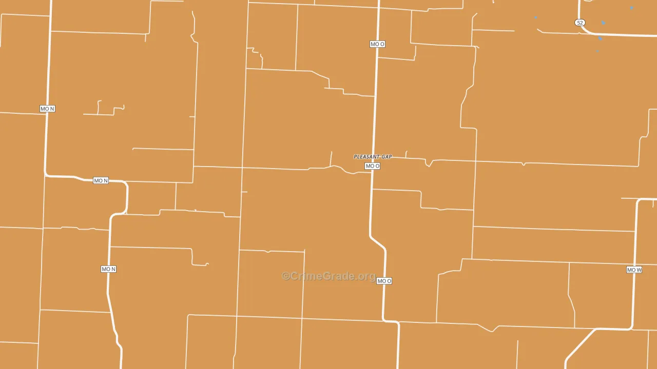 Pleasant Gap, MO Map of Burglary Rates