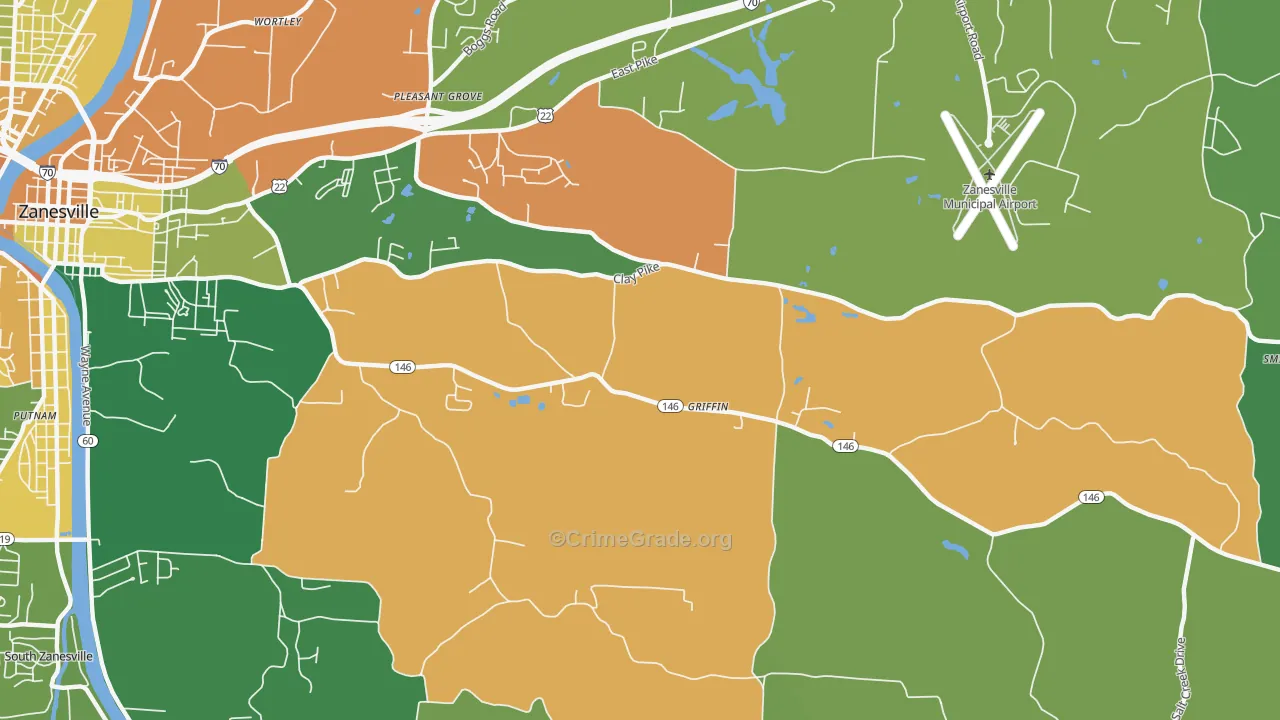 Pleasant Grove, OH Map of Burglary Rates