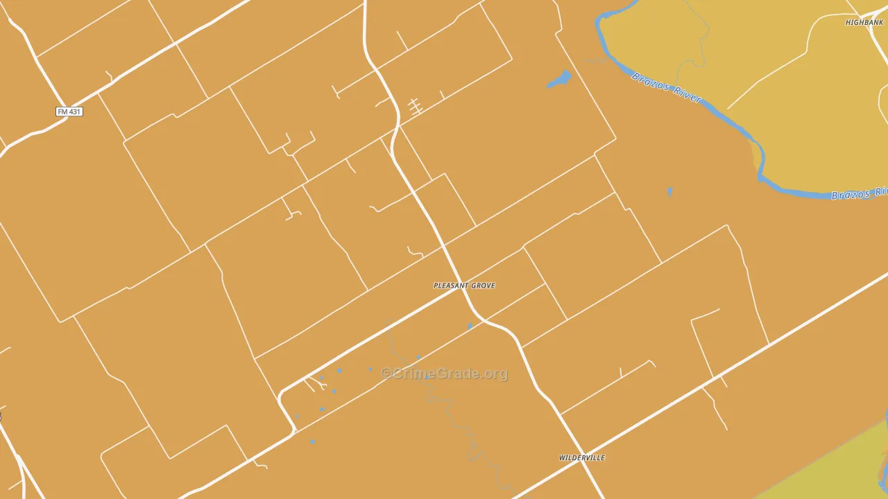 Pleasant Grove, TX Map of Burglary Rates