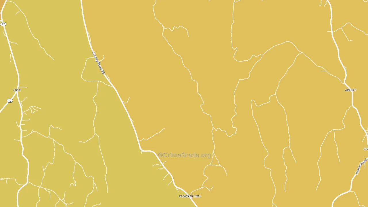 Pleasant Hill, AL Map of Burglary Rates