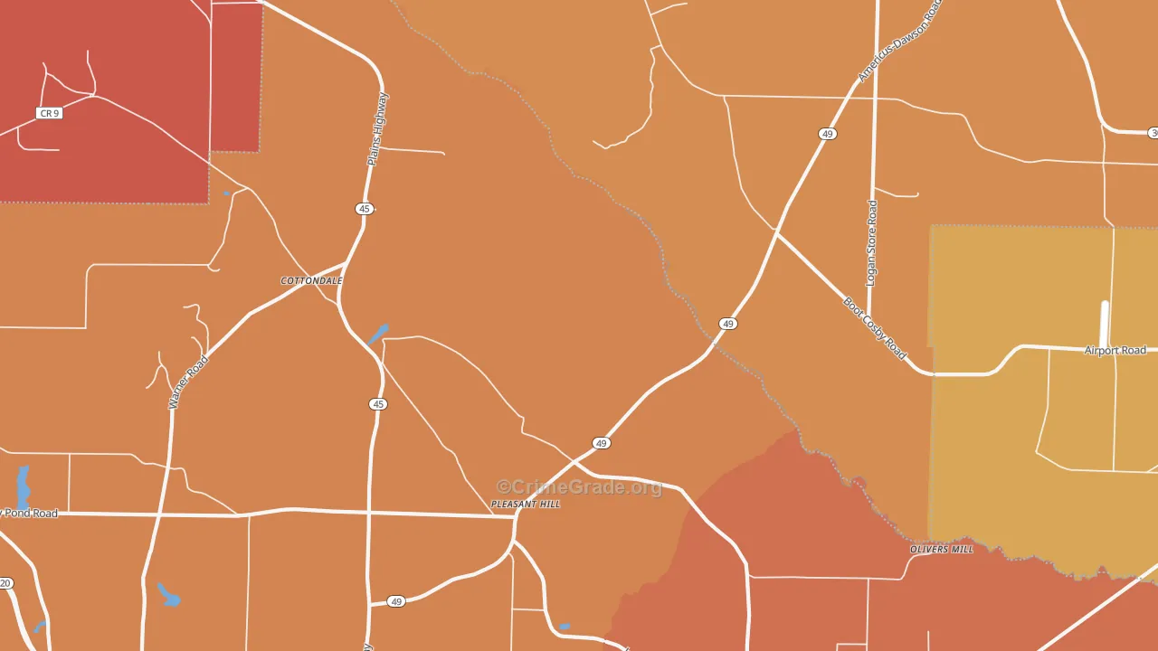 Pleasant Hill, GA Map of Burglary Rates