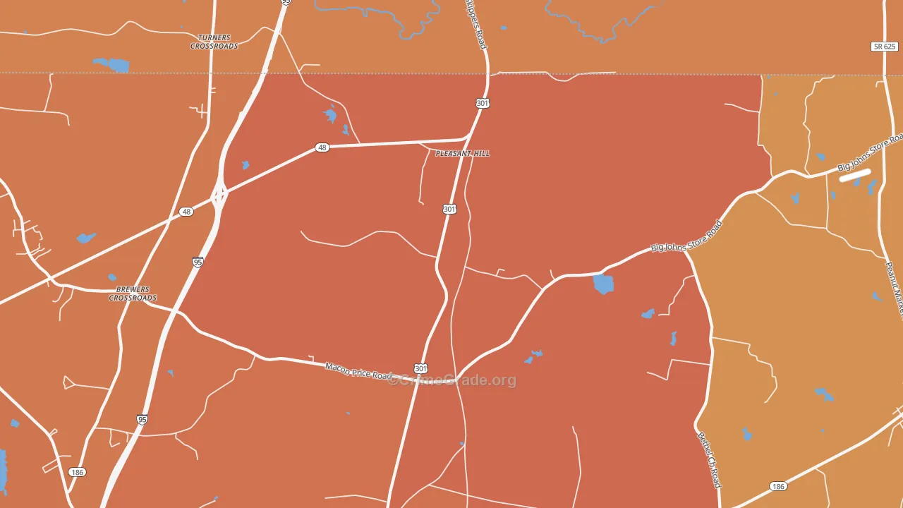 Pleasant Hill, NC Map of Burglary Rates