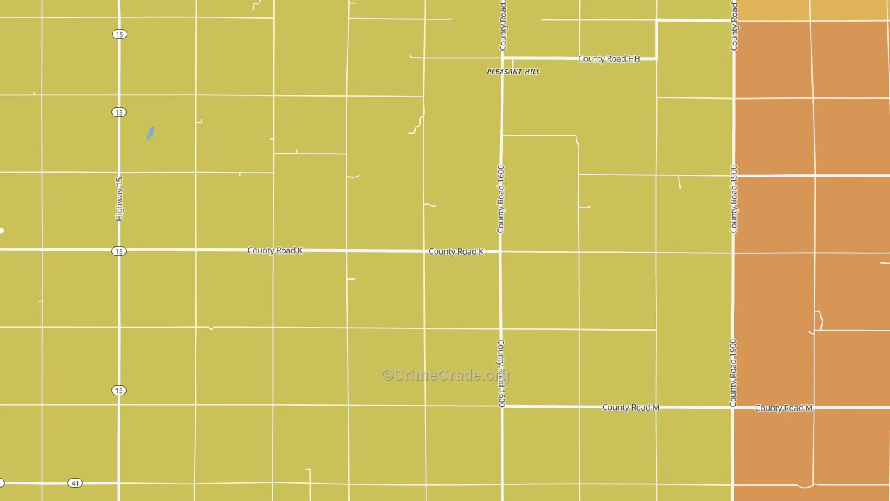 Pleasant Hill, NE Map of Burglary Rates