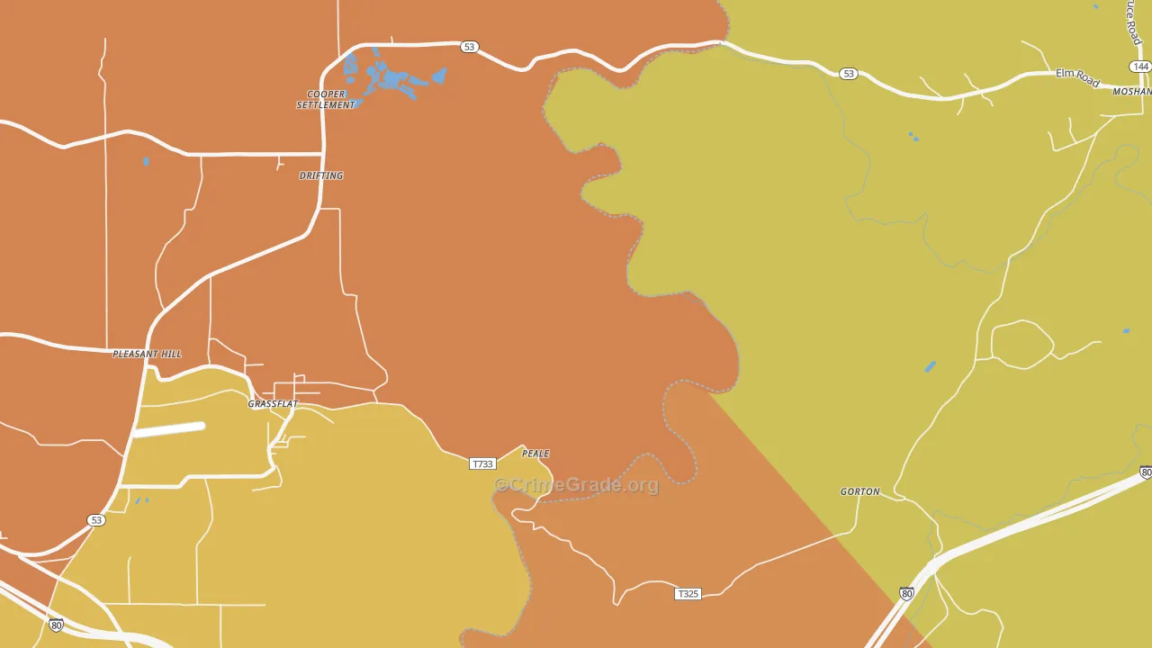 Pleasant Hill, PA Map of Burglary Rates