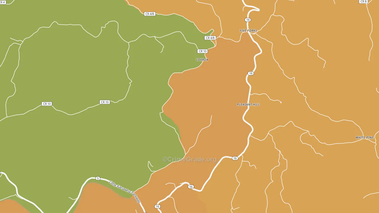 Pleasant Hill, WV Map of Burglary Rates