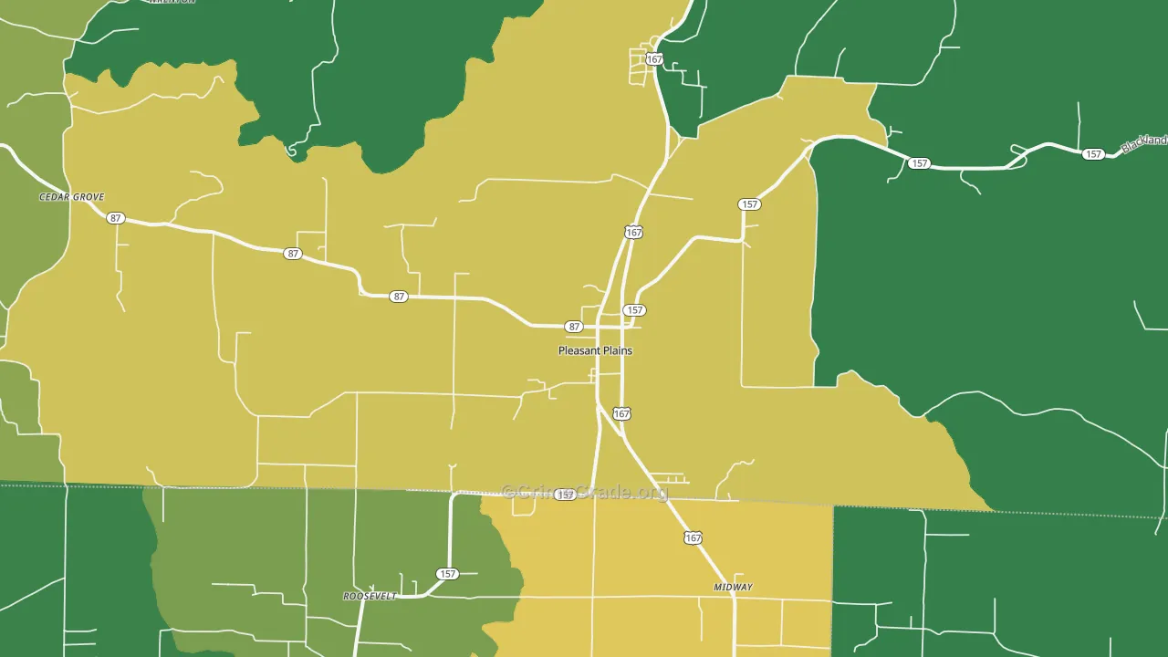 Pleasant Plains, AR Map of Burglary Rates