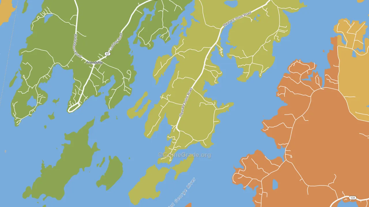 Pleasant Point, ME Map of Burglary Rates