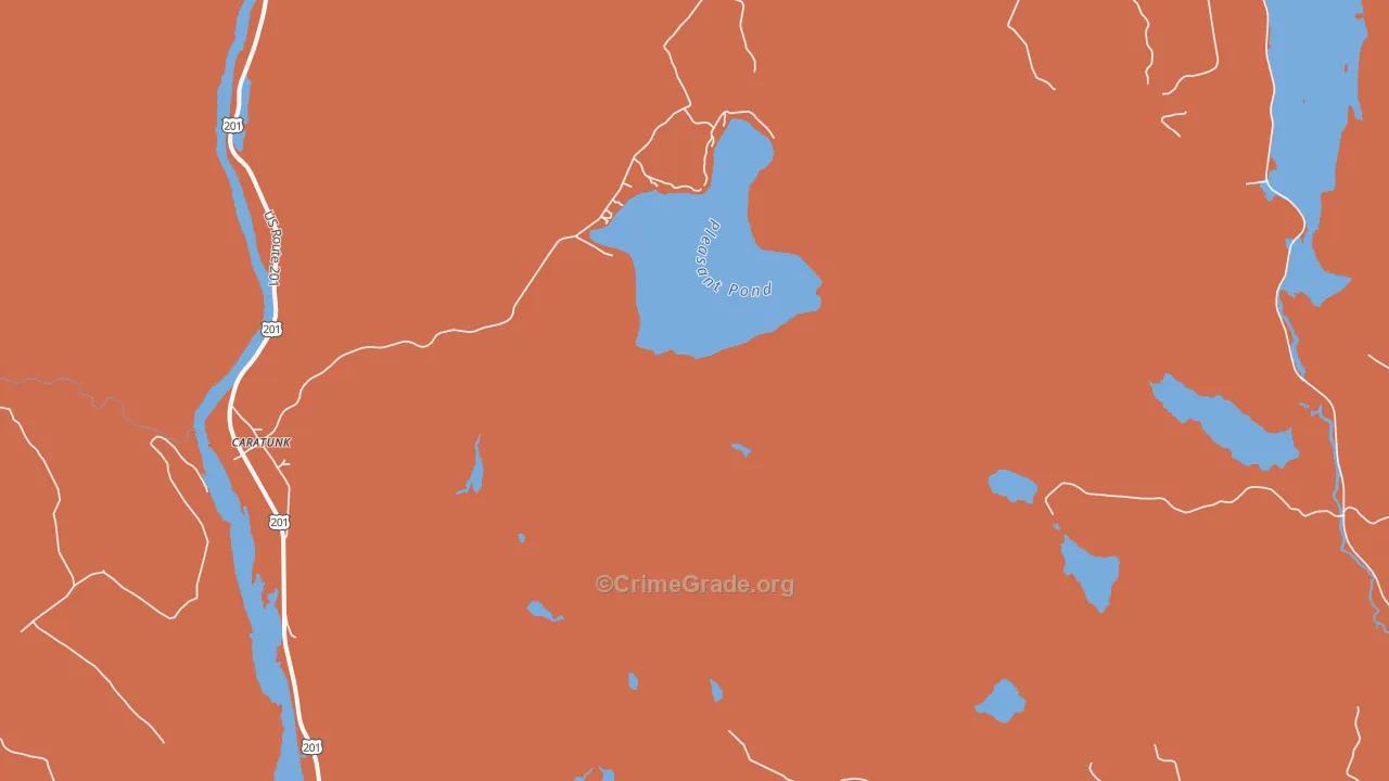 Pleasant Pond, ME Map of Burglary Rates