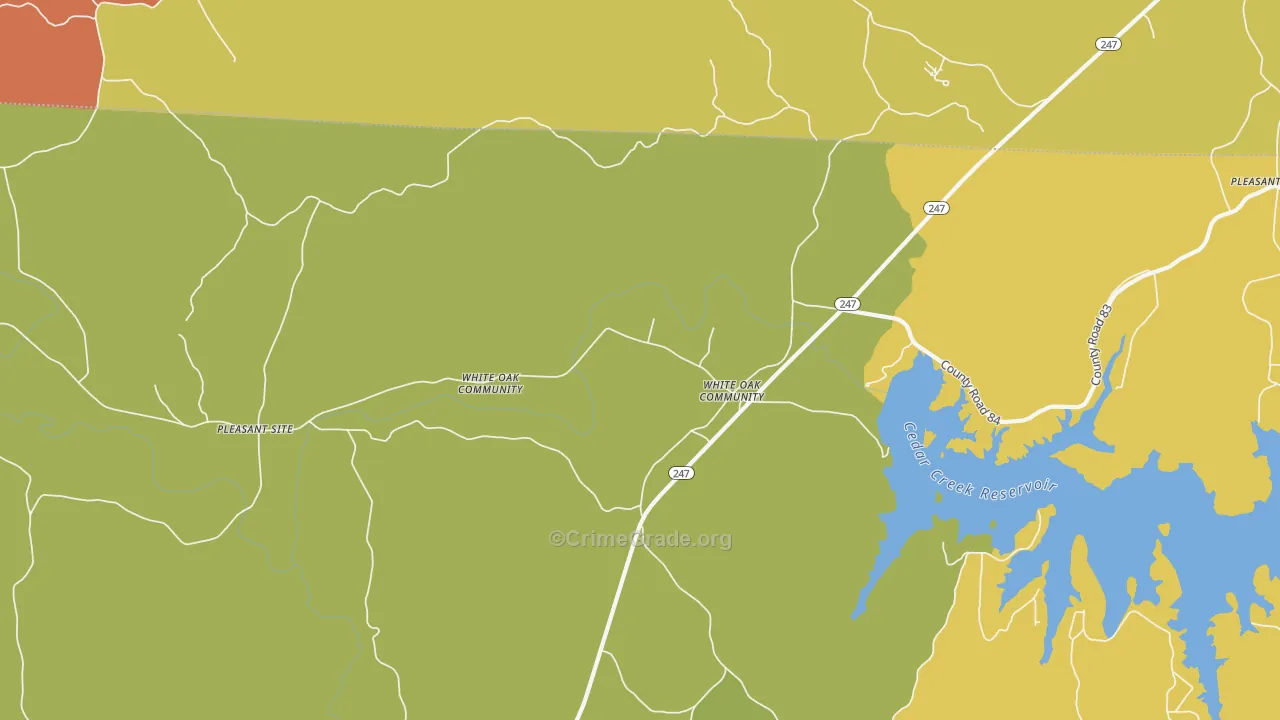 Pleasant Site, AL Map of Burglary Rates