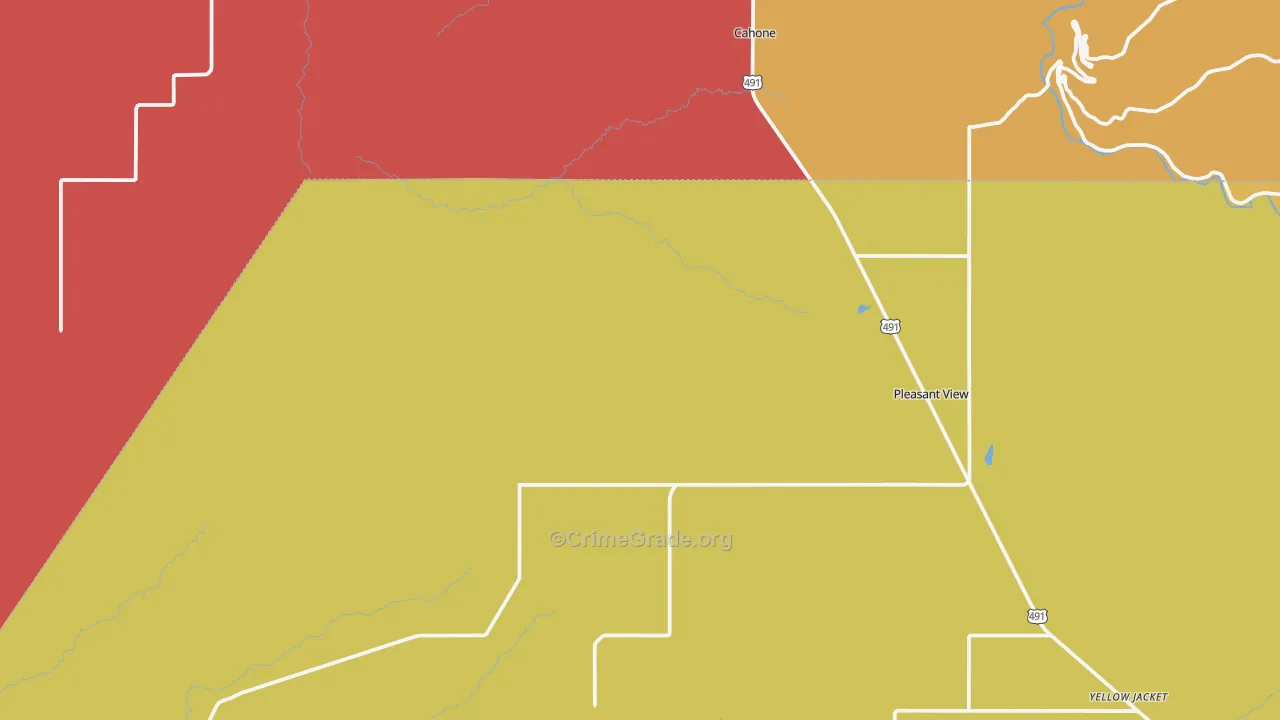 Pleasant View, CO Map of Burglary Rates