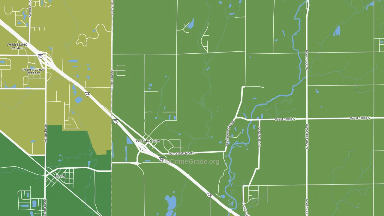Pleasant View, IN Map of Burglary Rates