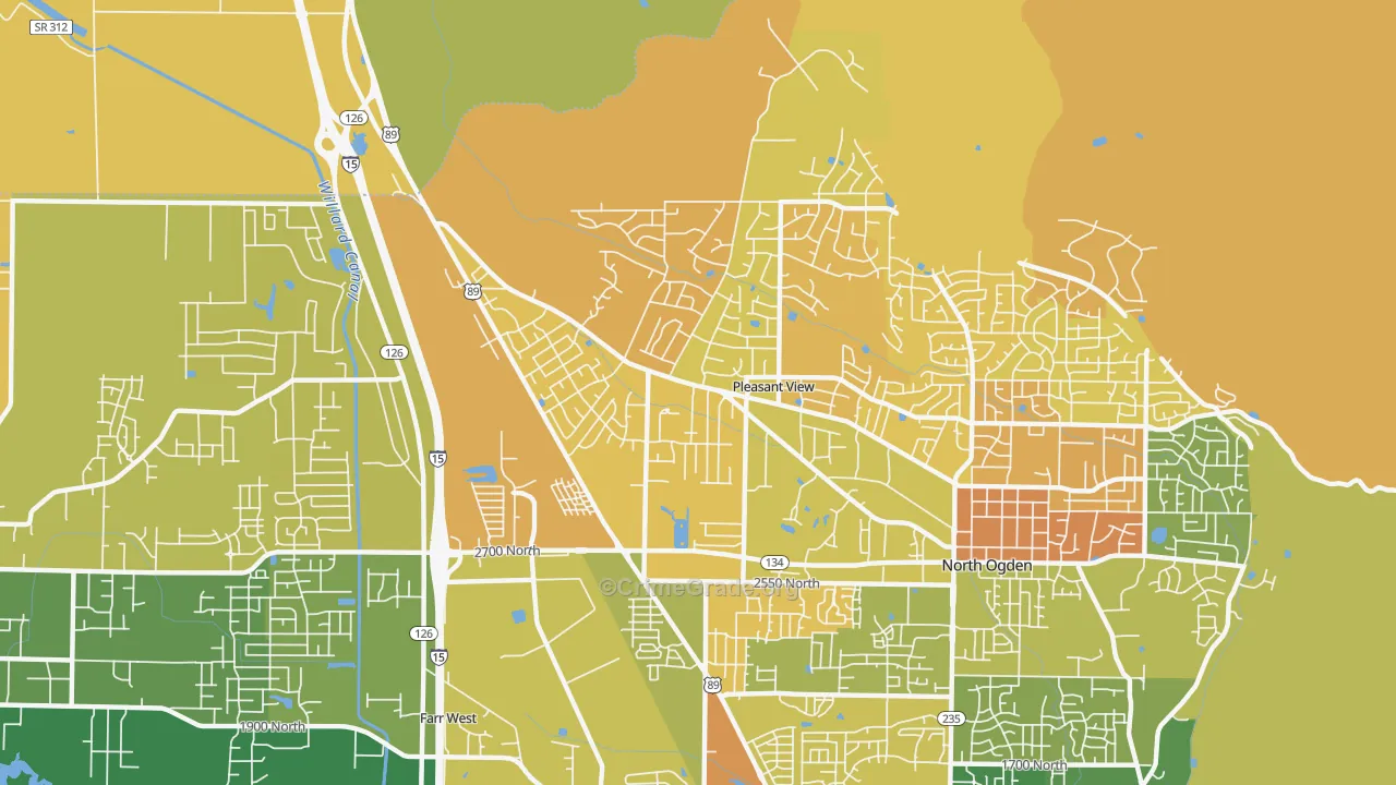 Pleasant View, UT Map of Burglary Rates