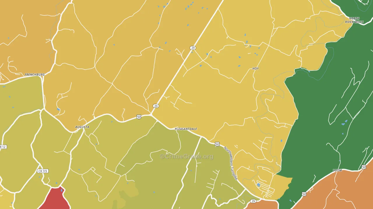 Pleasantdale, WV Map of Burglary Rates
