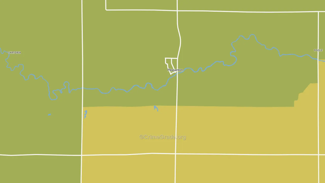Pleasanton, NE Map of Burglary Rates