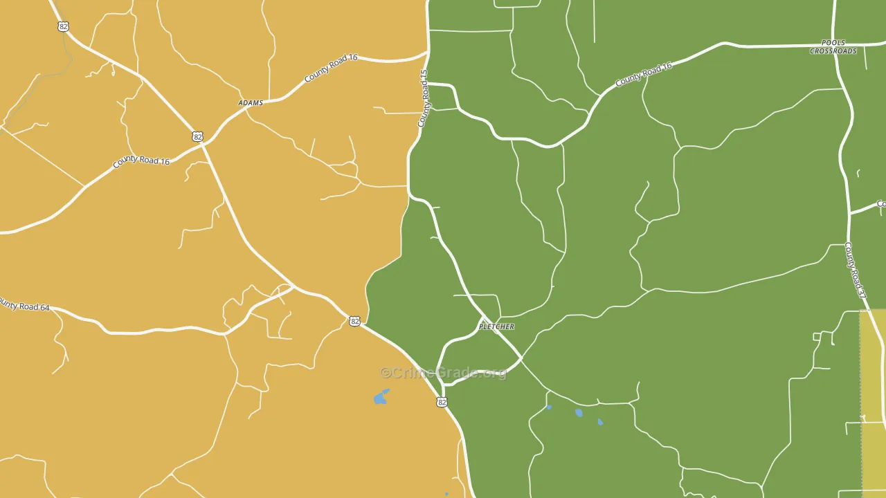 Pletcher, AL Map of Burglary Rates
