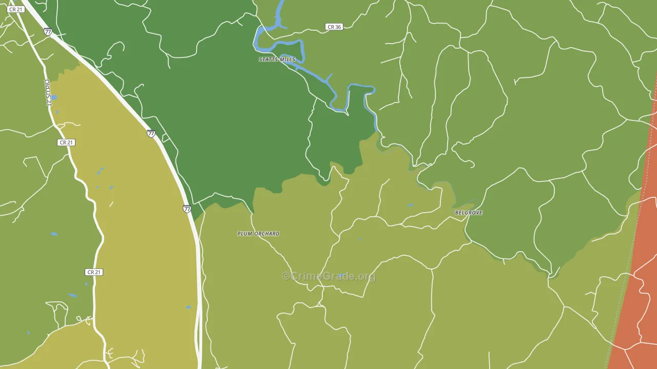 Plum Orchard, WV Map of Burglary Rates