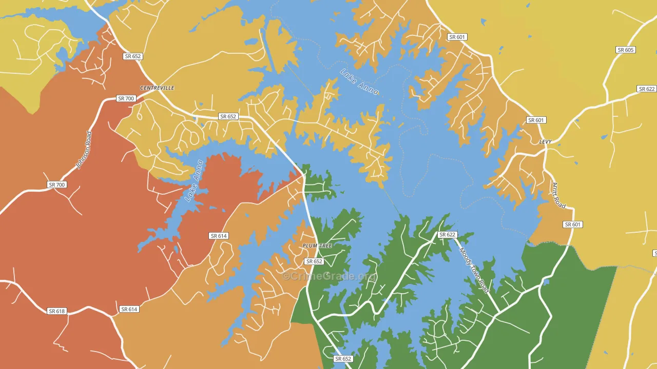 Plum Tree, VA Map of Burglary Rates