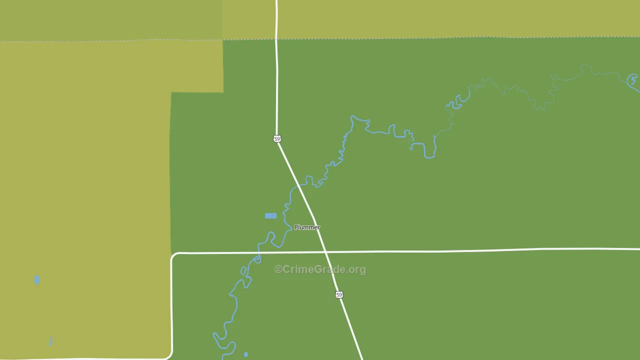 Plummer, MN Map of Burglary Rates
