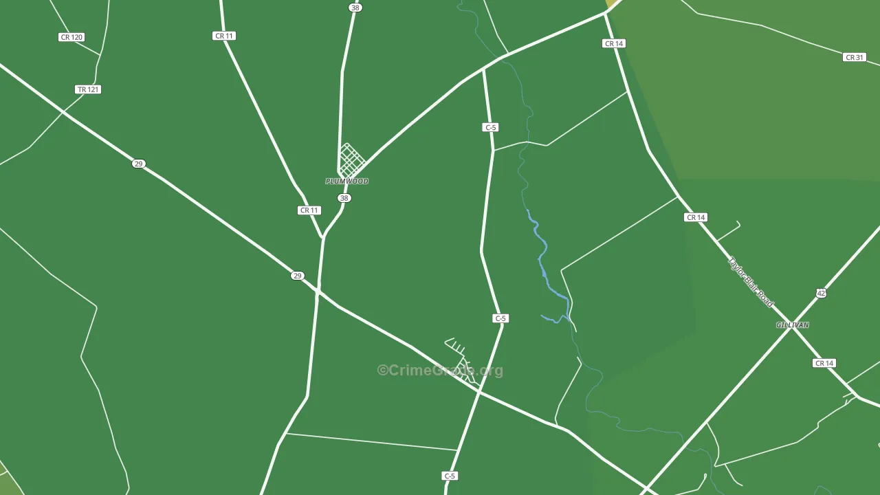 Plumwood, OH Map of Burglary Rates