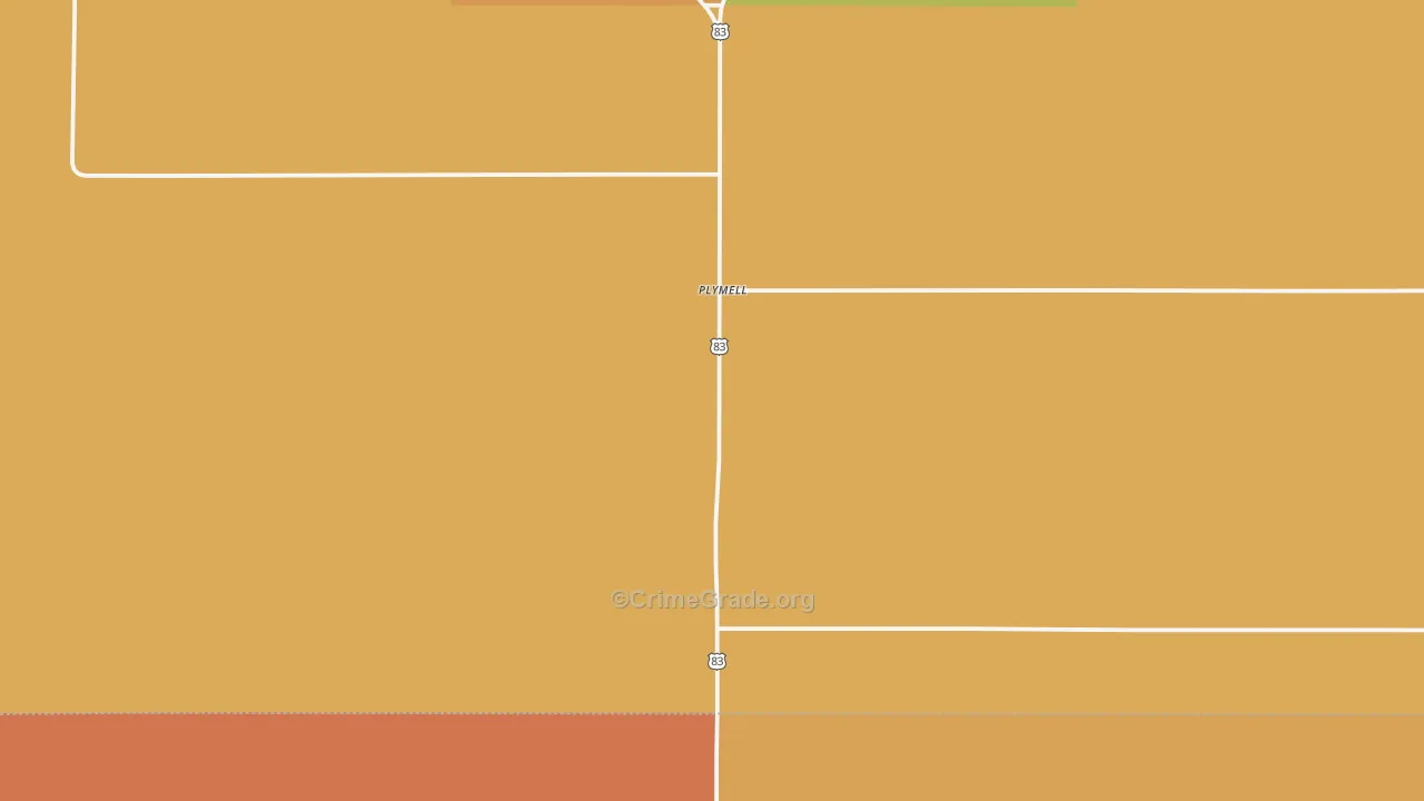 Plymell, KS Map of Burglary Rates