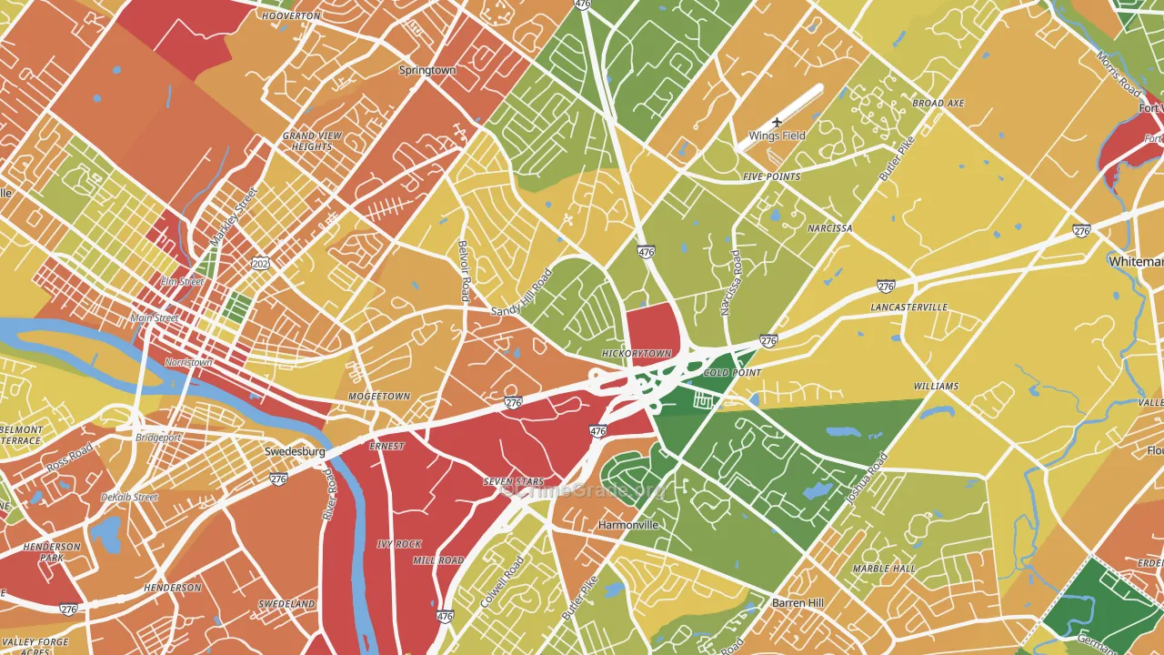 Plymouth Meeting, PA Map of Burglary Rates