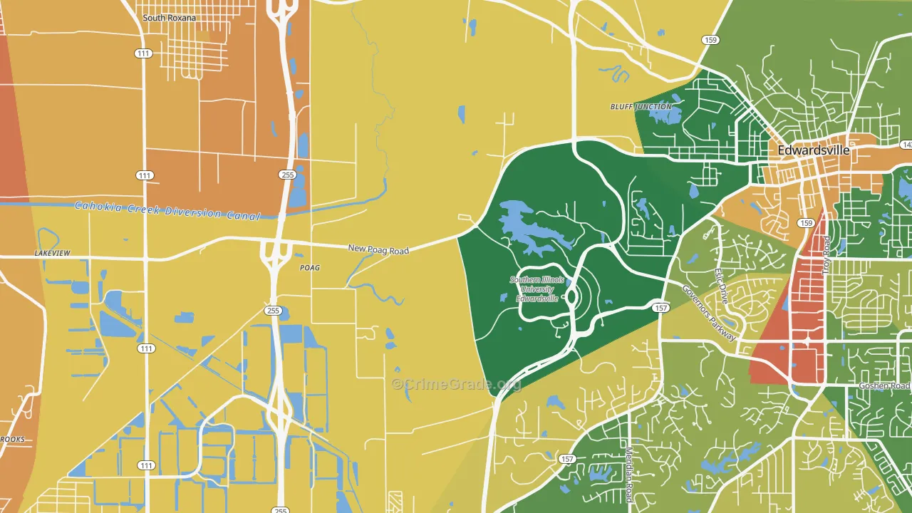 Poag, IL Map of Burglary Rates