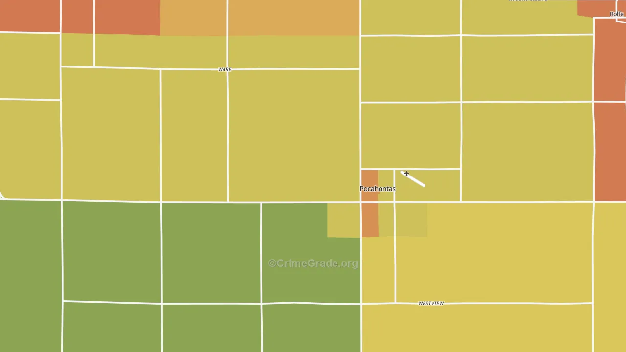 Pocahontas County, IA Map of Burglary Rates