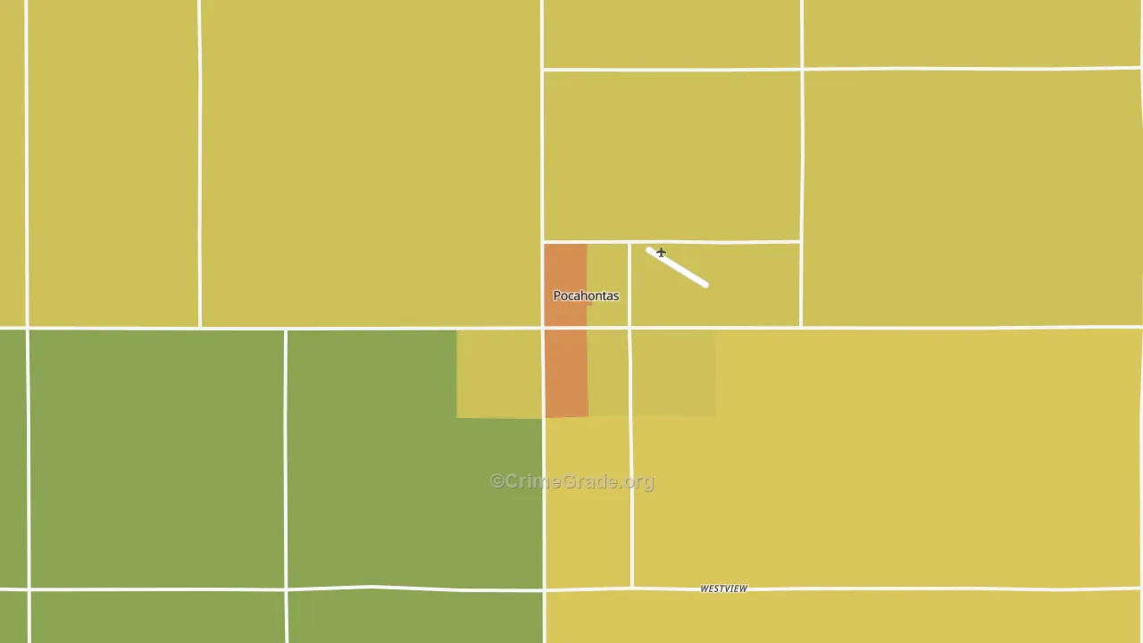 Pocahontas, IA Map of Burglary Rates