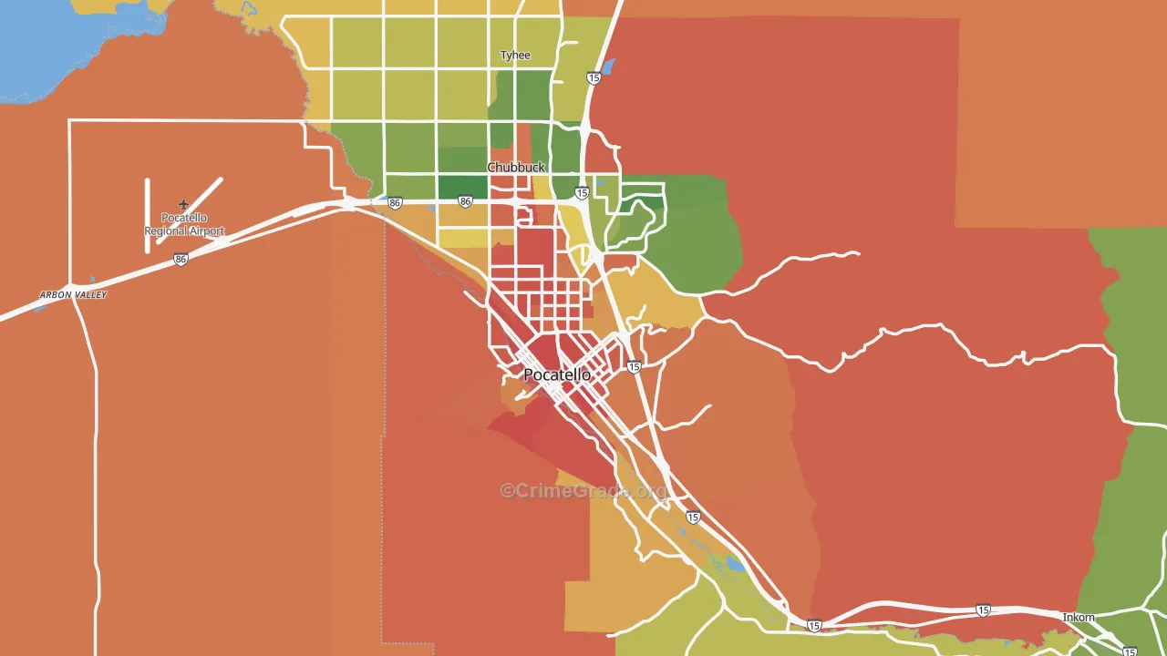 Pocatello, ID Map of Burglary Rates