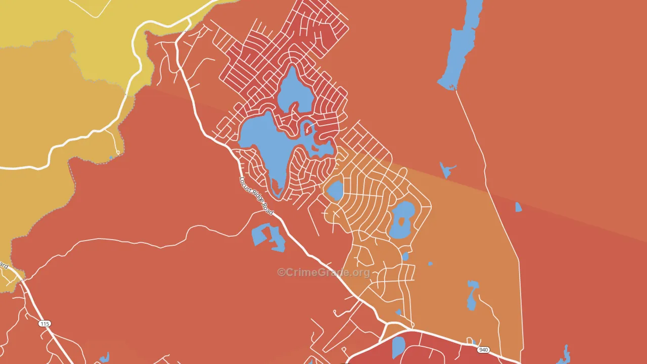 Pocono Lake, PA Map of Burglary Rates