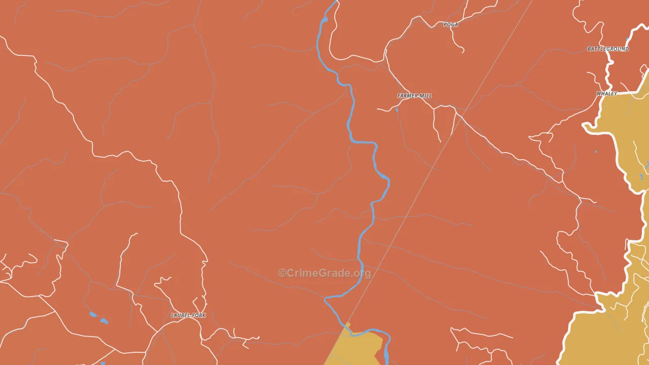 Poga, TN Map of Burglary Rates