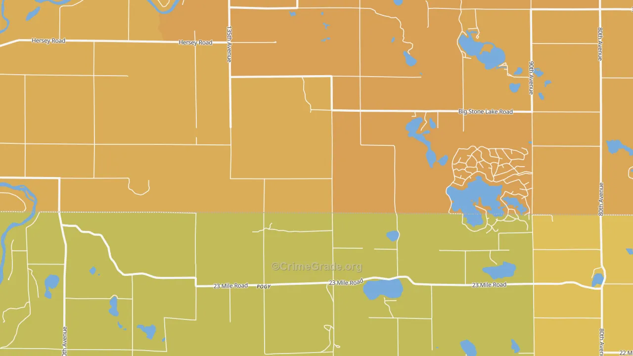 Pogy, MI Map of Burglary Rates