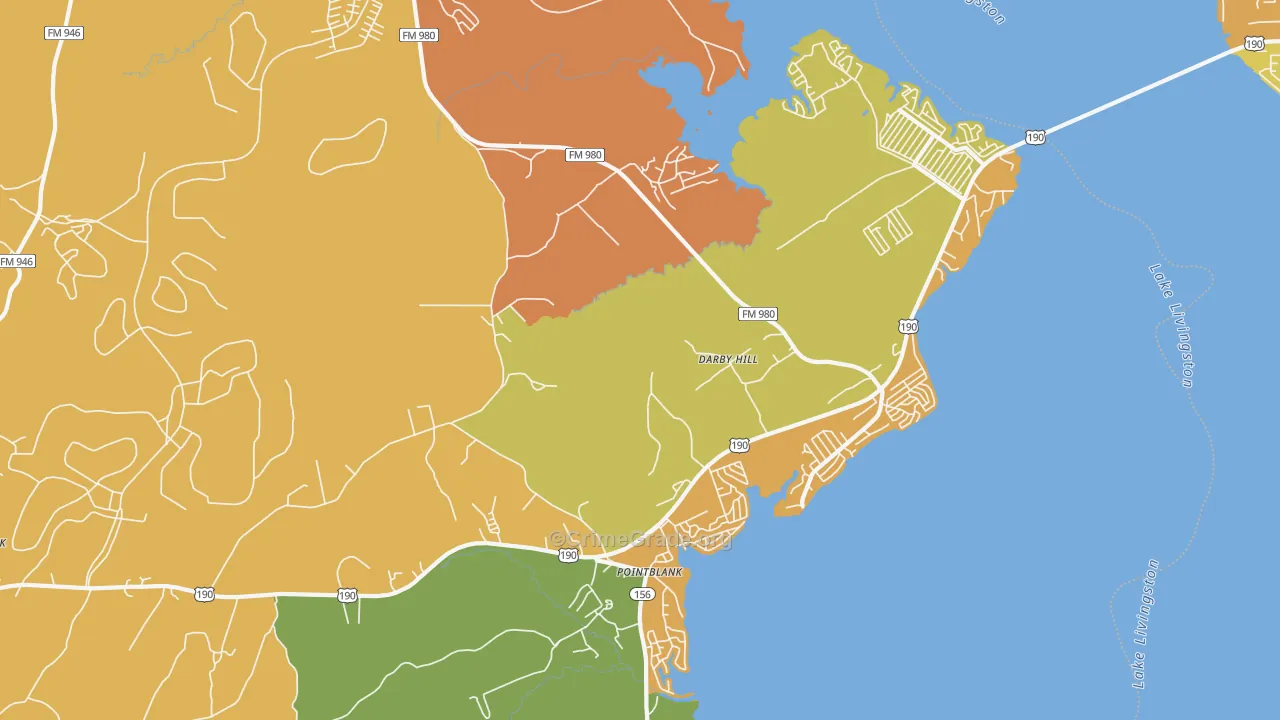 Point Blank, TX Map of Burglary Rates