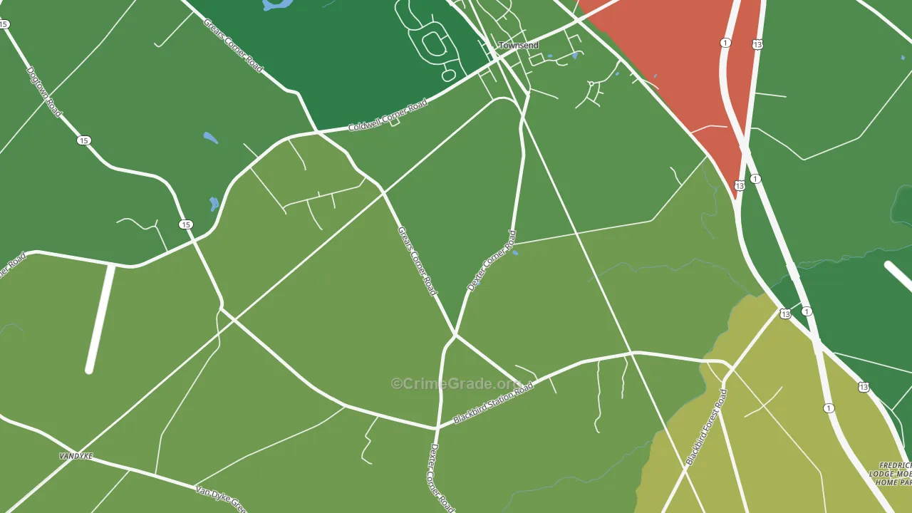 Point Breeze, DE Map of Burglary Rates
