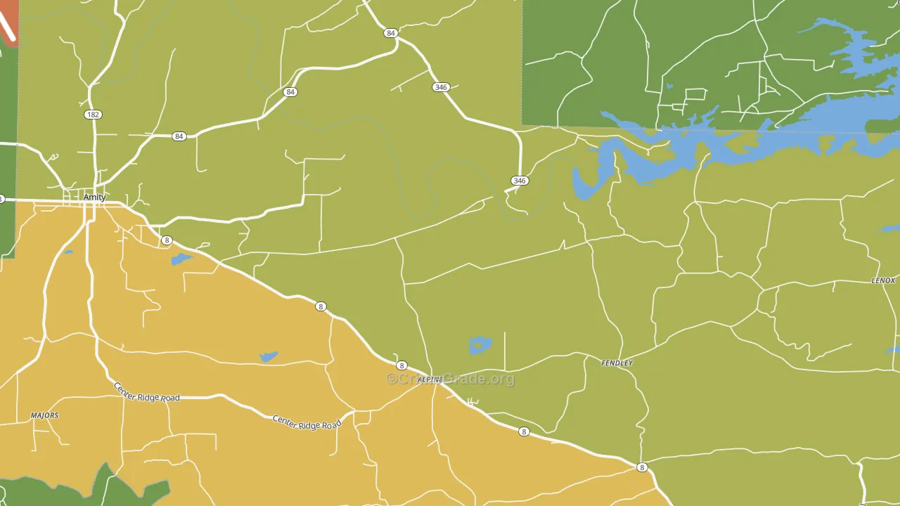 Point Cedar, AR Map of Burglary Rates