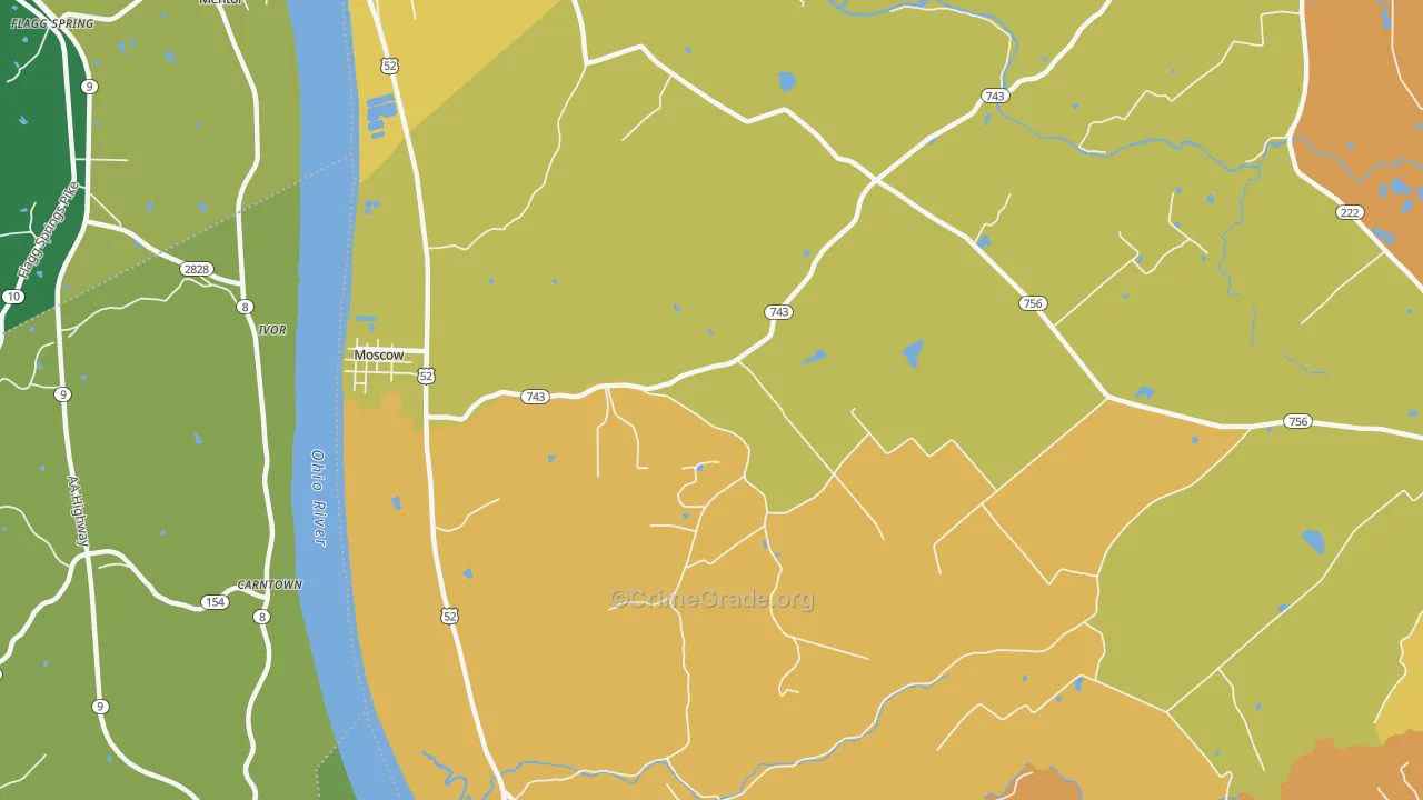 Point Isabel, OH Map of Burglary Rates