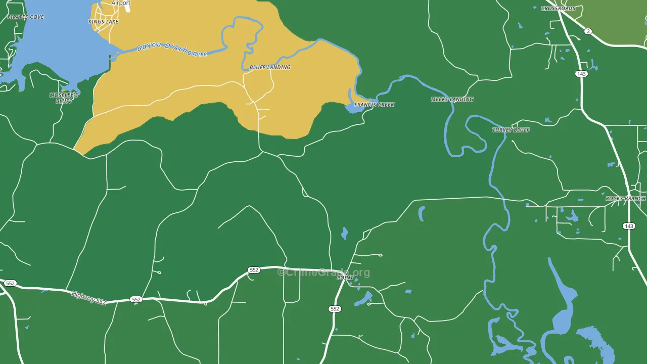 Point, LA Map of Burglary Rates