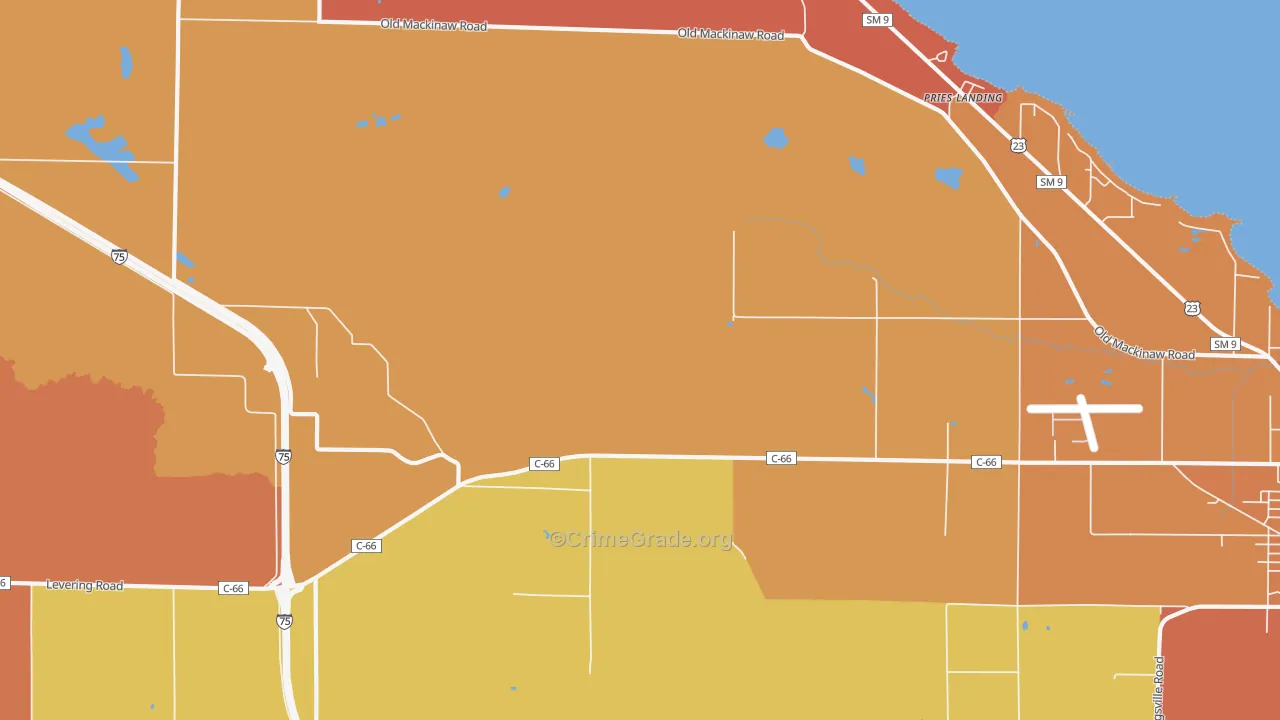 Point Nipigon, MI Map of Burglary Rates