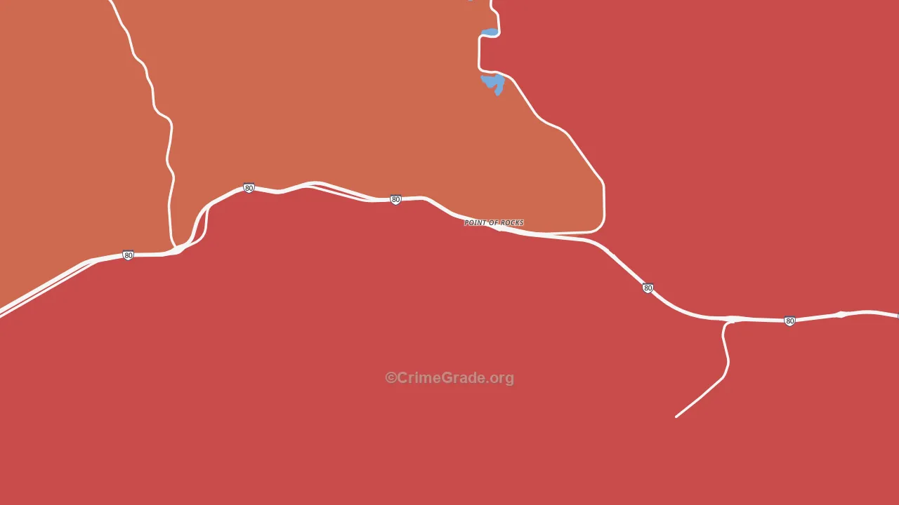 Point Of Rocks, WY Map of Burglary Rates