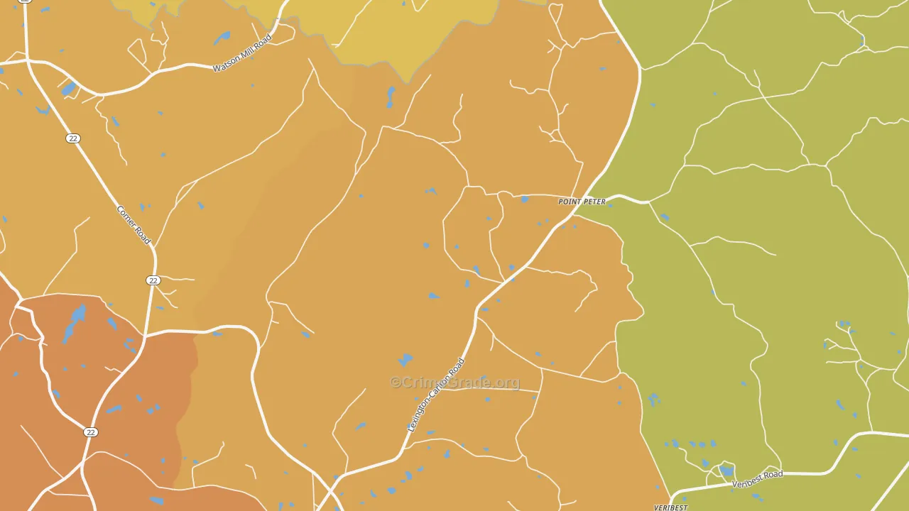Point Peter, GA Map of Burglary Rates