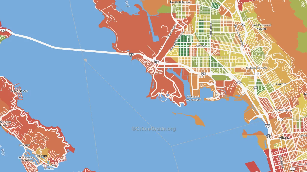 Point Richmond, Richmond, CA Map of Burglary Rates