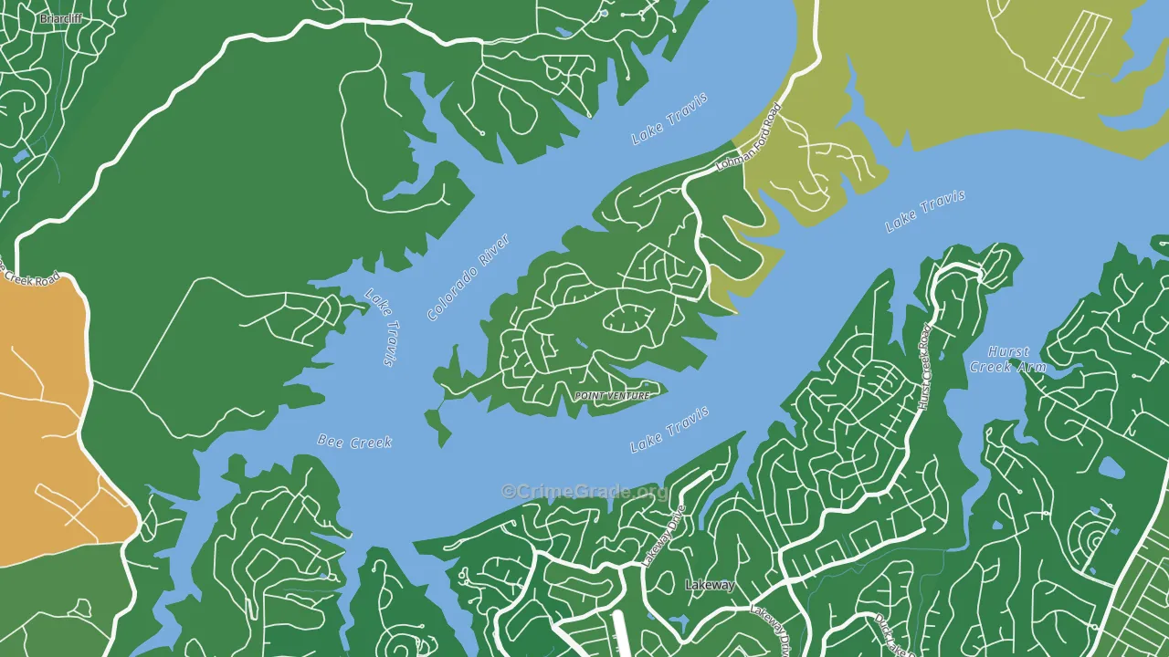 Point Venture, TX Map of Burglary Rates