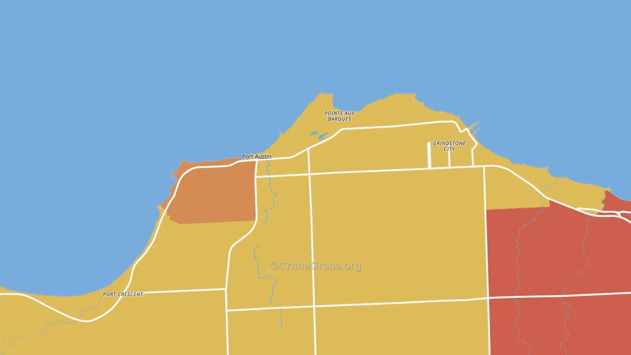 Pointe Aux Barques, MI Map of Burglary Rates
