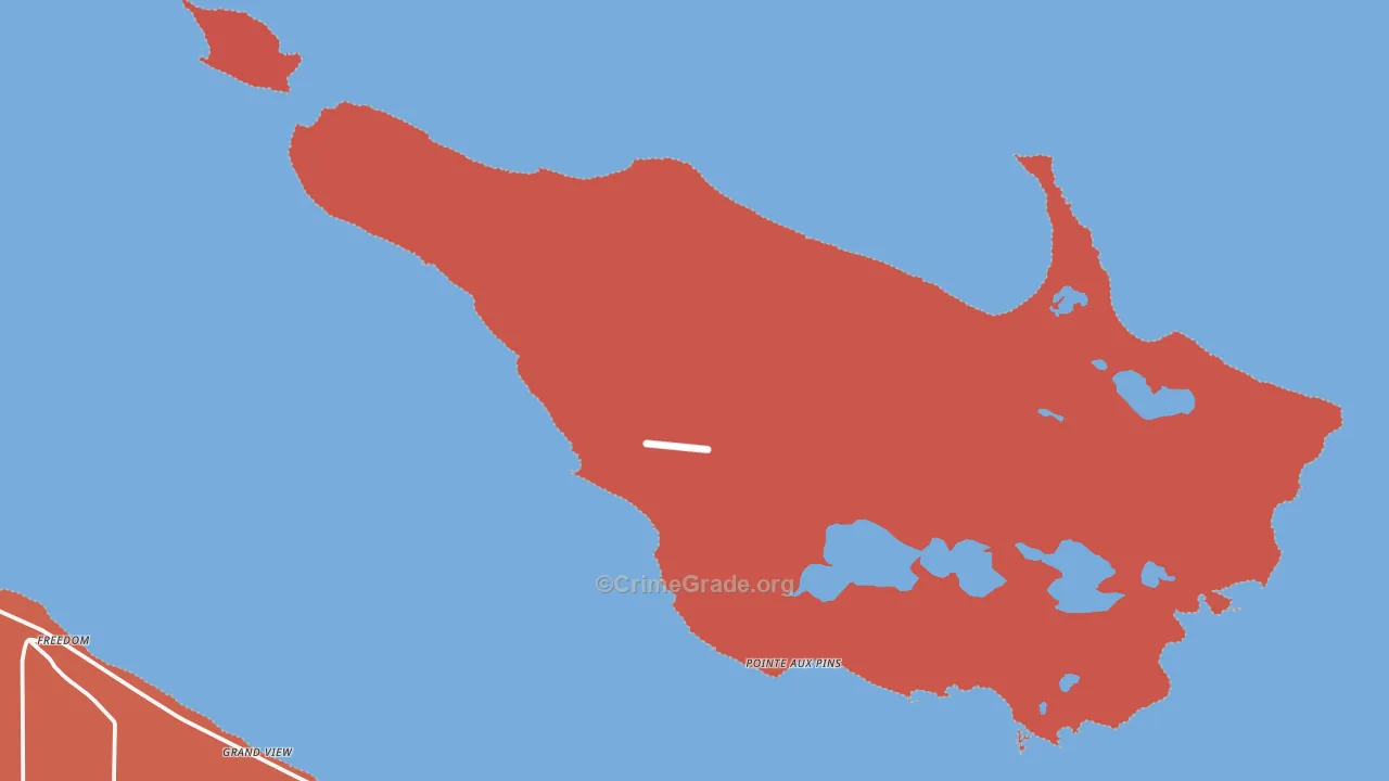 Pointe Aux Pins, MI Map of Burglary Rates